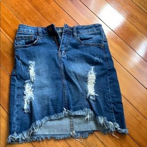 Machine denim skirt